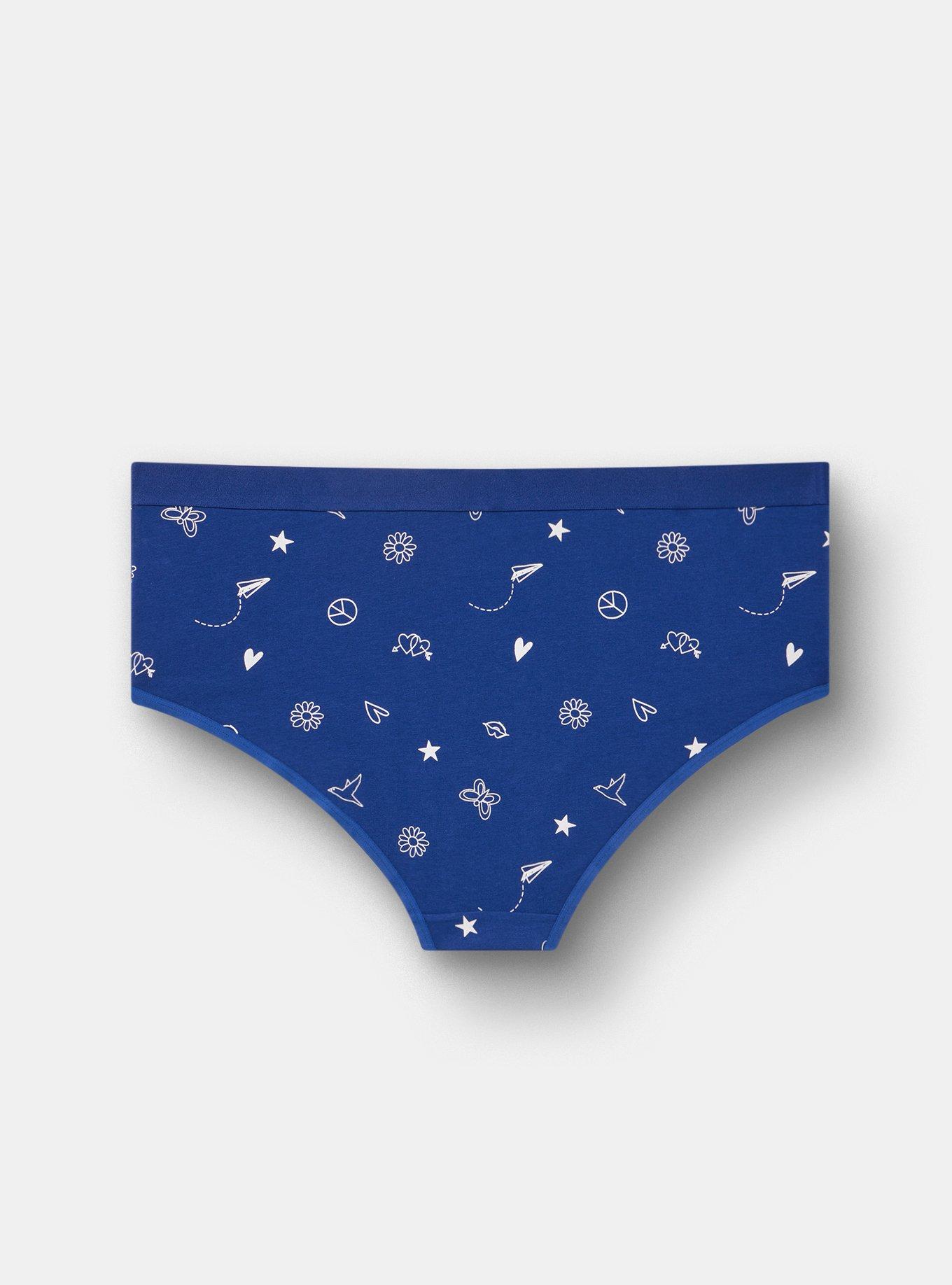 Cotton Mid-Rise Cheeky Panty, DAWN DOODLES SMALL BELLWETHER BLUE, alternate