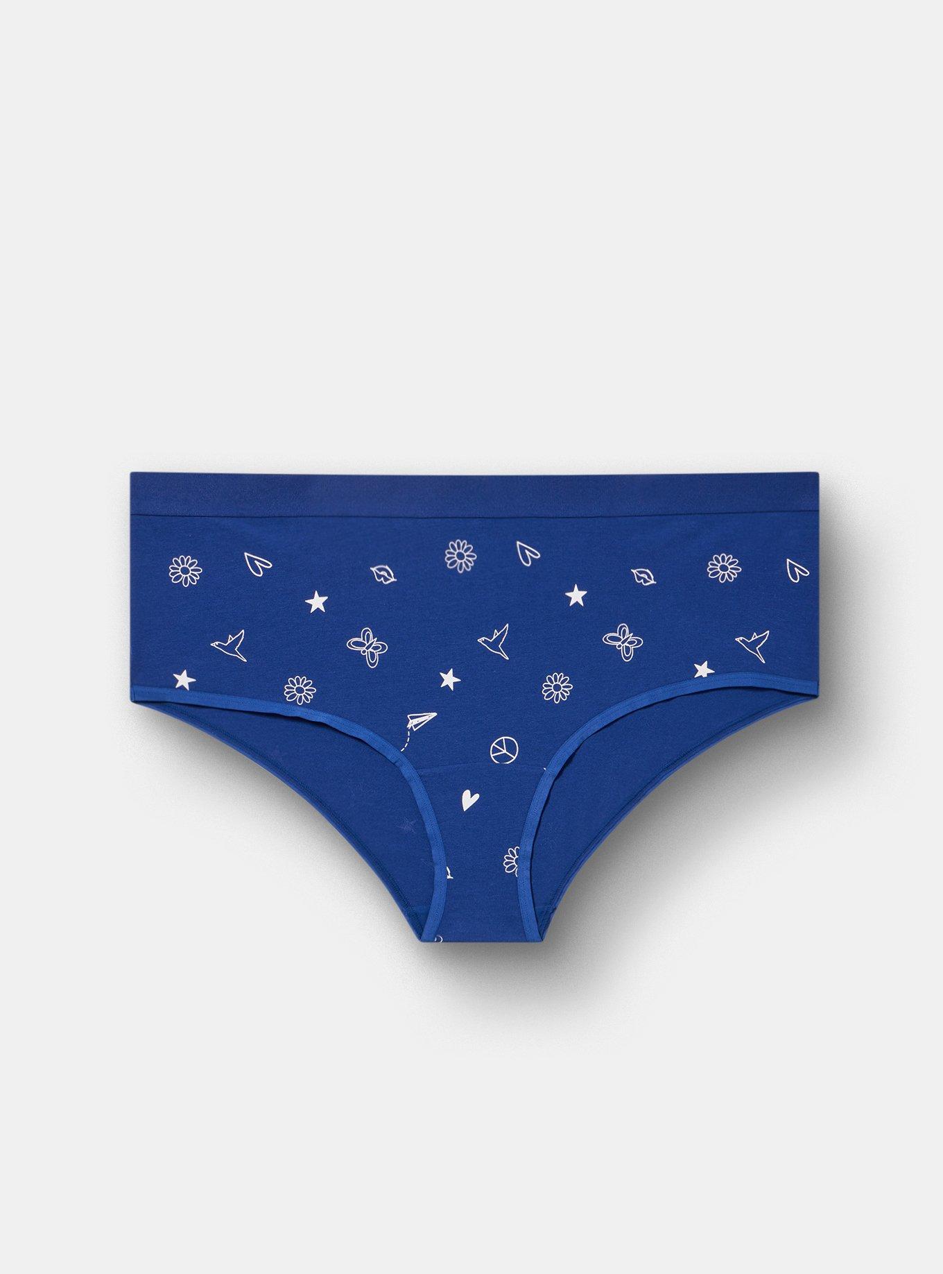 Cotton Mid-Rise Cheeky Panty, DAWN DOODLES SMALL BELLWETHER BLUE, hi-res