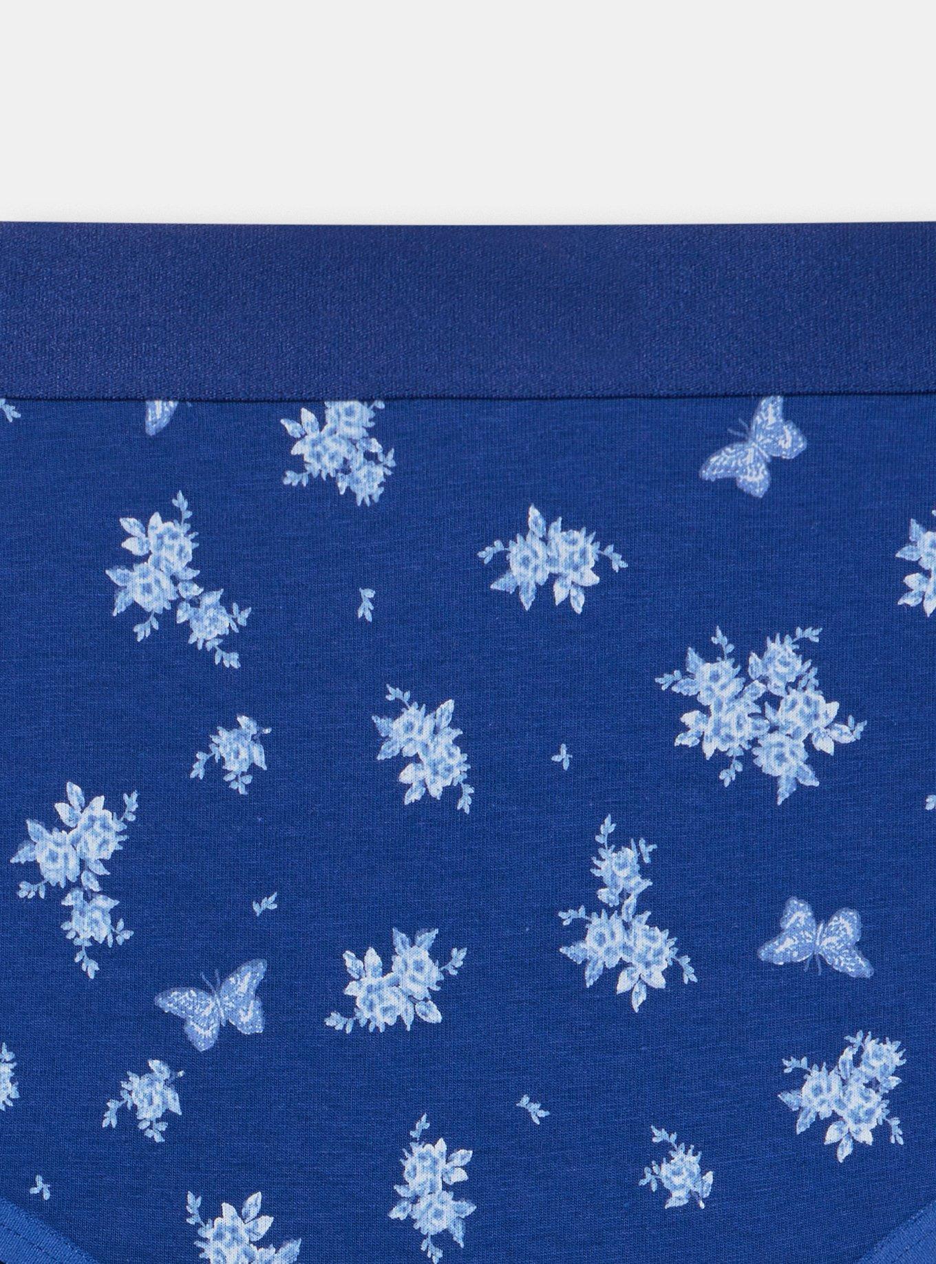 Cotton Mid-Rise Cheeky Panty, COQUETTE FLORAL BELLWETHER BLUE, alternate