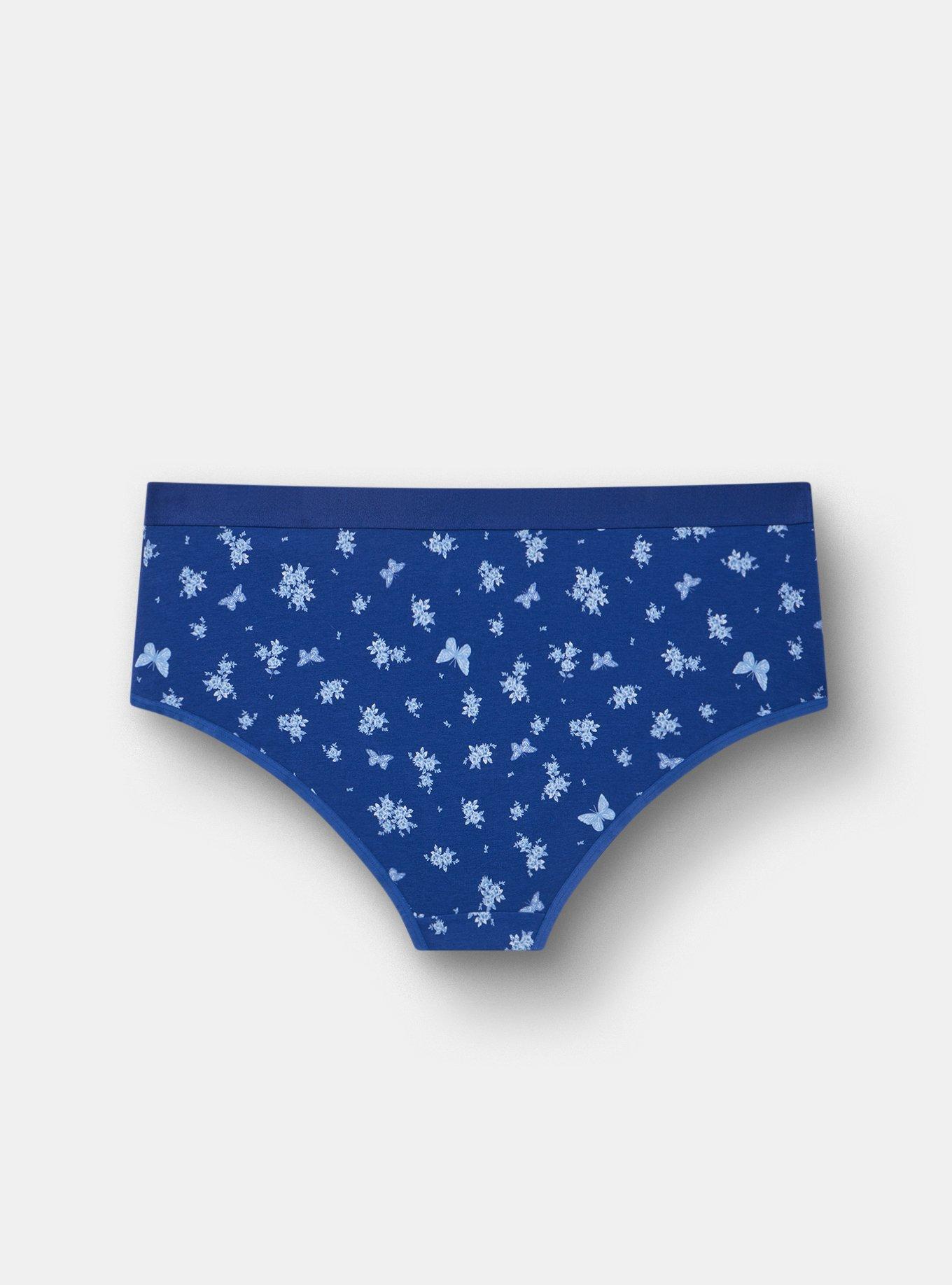 Cotton Mid-Rise Cheeky Panty, COQUETTE FLORAL BELLWETHER BLUE, alternate