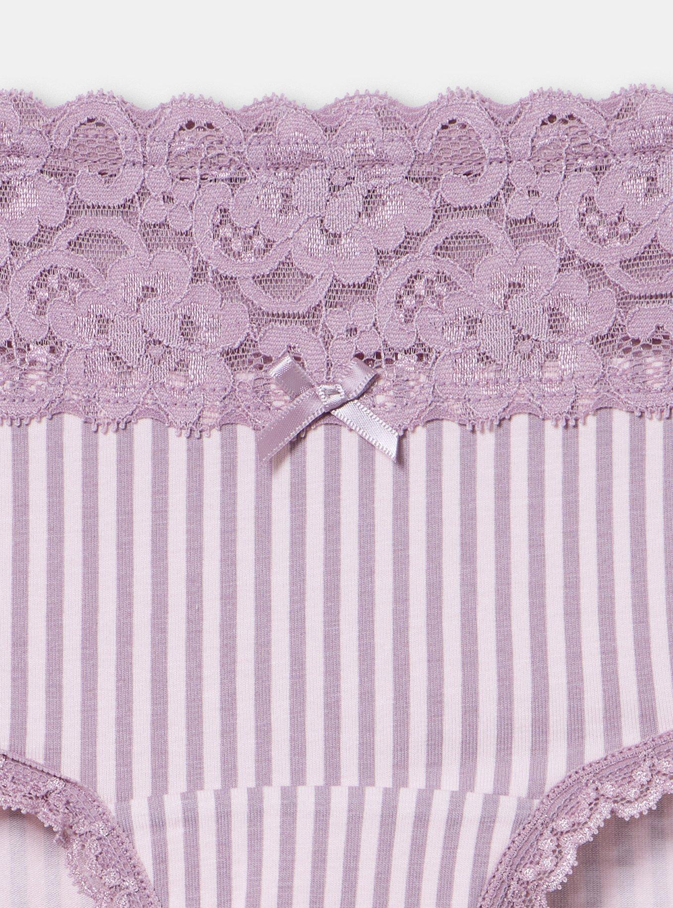 Cotton Mid-Rise Cheeky Panty, ANGIE STRIPE LOTUS TOADSTOOL, alternate