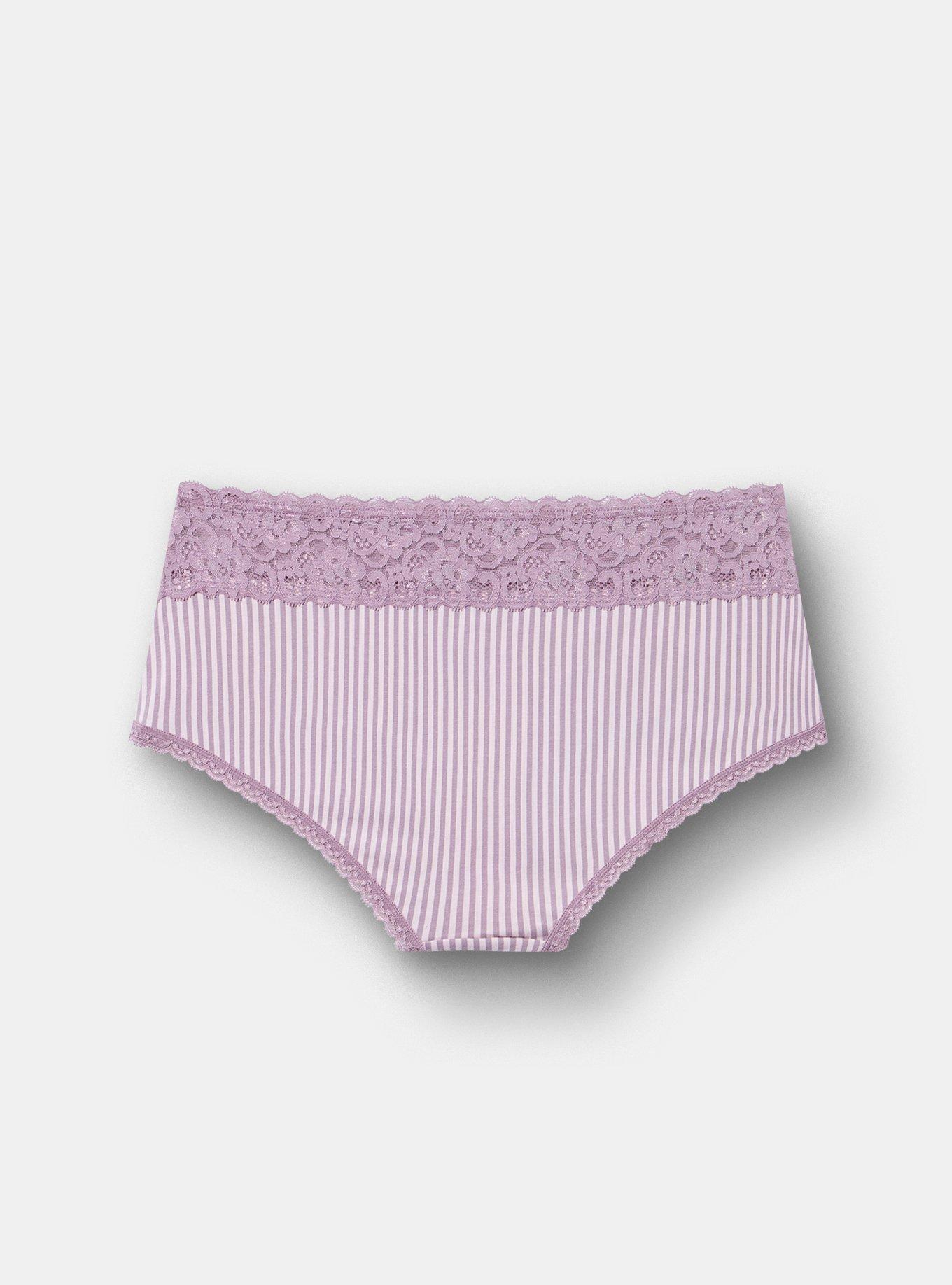 Cotton Mid-Rise Cheeky Panty, ANGIE STRIPE LOTUS TOADSTOOL, alternate