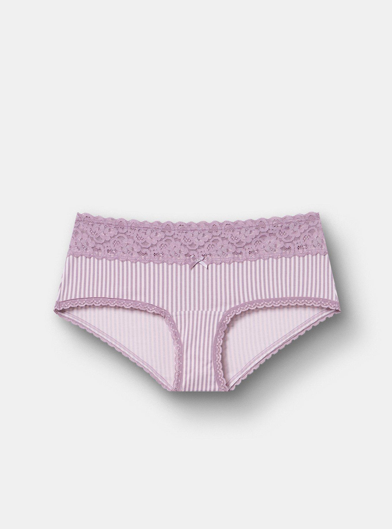 Cotton Mid-Rise Cheeky Panty, ANGIE STRIPE LOTUS TOADSTOOL, hi-res