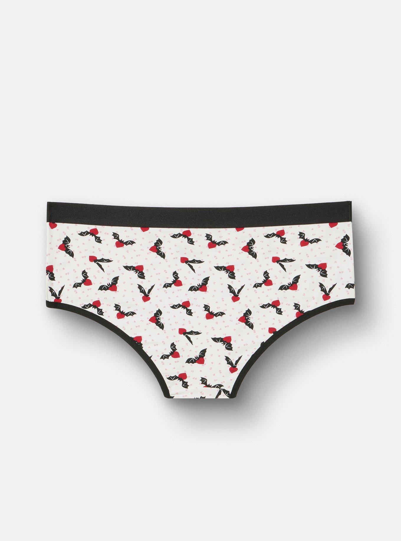 Cotton Mid-Rise Cheeky Panty, HEART BATS CLOUD DANCER, alternate