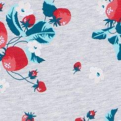 Cotton Mid-Rise Cheeky Panty, SWEET STRAWBERRIES HEATHER GRAY, swatch