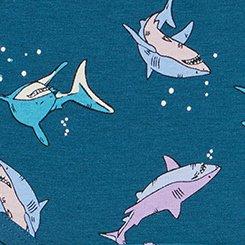 Cotton Mid-Rise Cheeky Panty, BOLD SHARKS TEAL, swatch