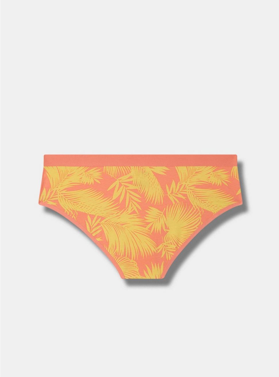Cotton Mid-Rise Hipster Panty, SHADED PALMS CORAL, alternate