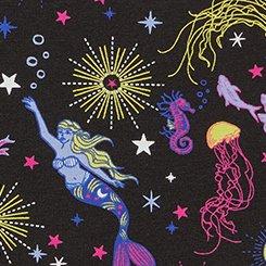 Mid-Rise Cotton Hipster Panty, GLOWING MERMAIDS RICH BLACK, swatch