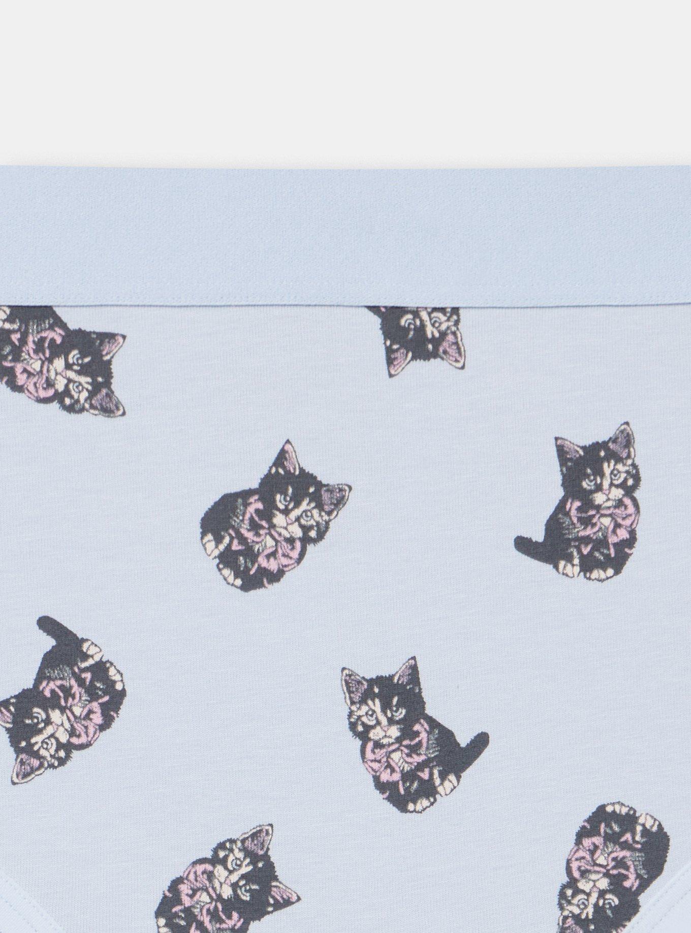 Cotton Mid-Rise Hipster Panty, BOW KITTIES SKYWAY, alternate
