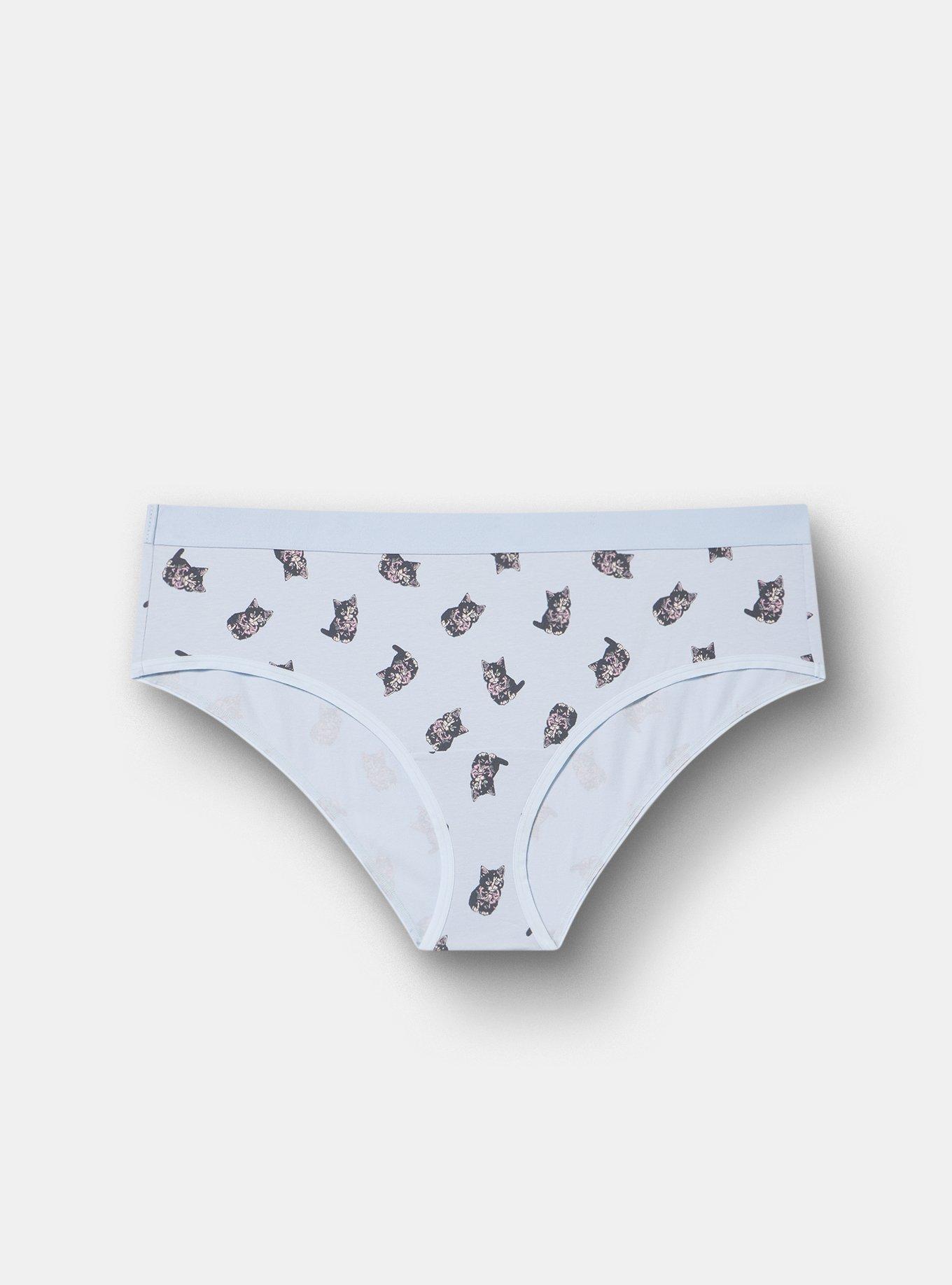 Cotton Mid-Rise Hipster Panty, BOW KITTIES SKYWAY, hi-res