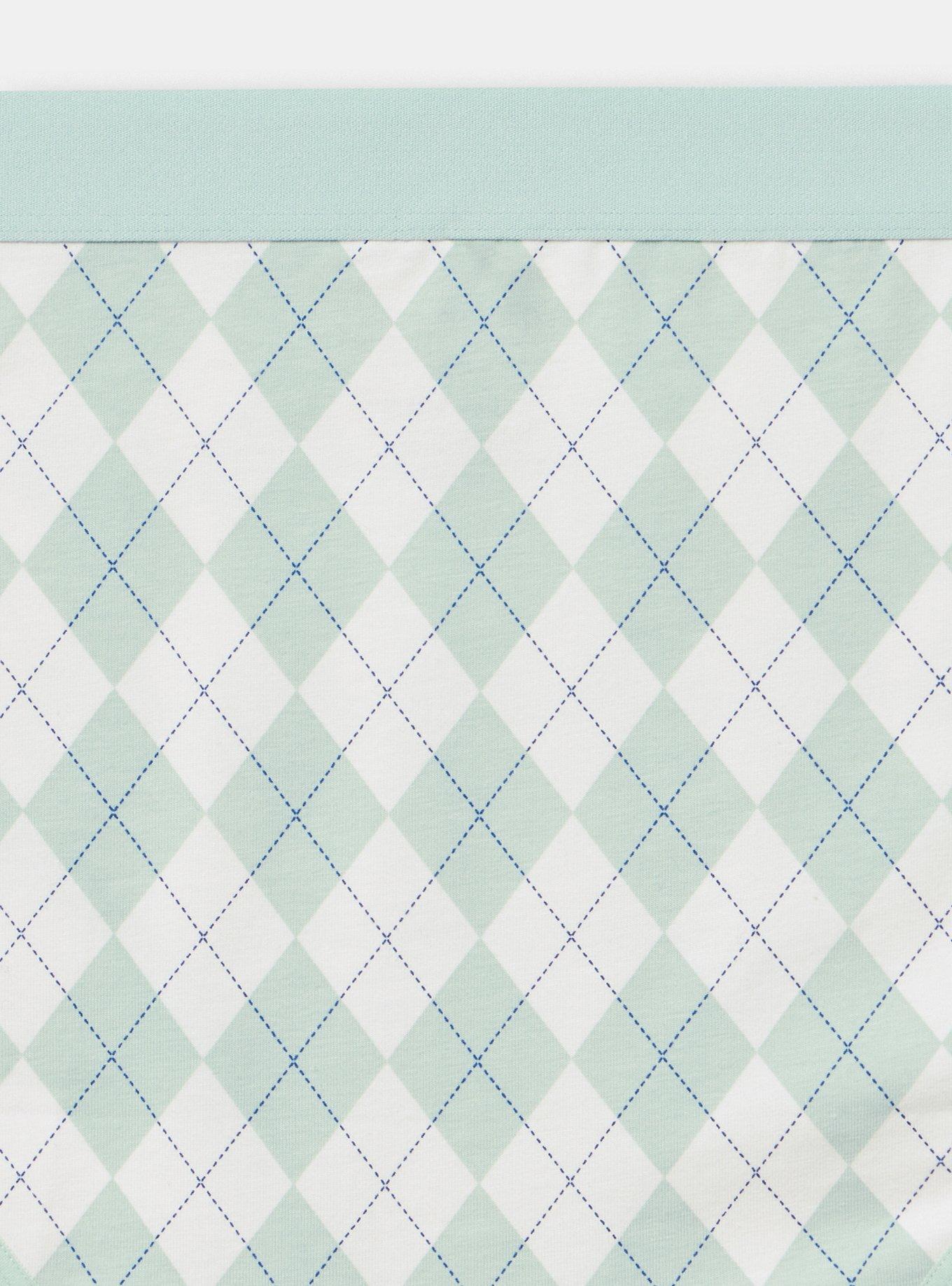 Cotton Mid-Rise Hipster Panty, DETENTION ARGYLE HARBOR GREY, alternate