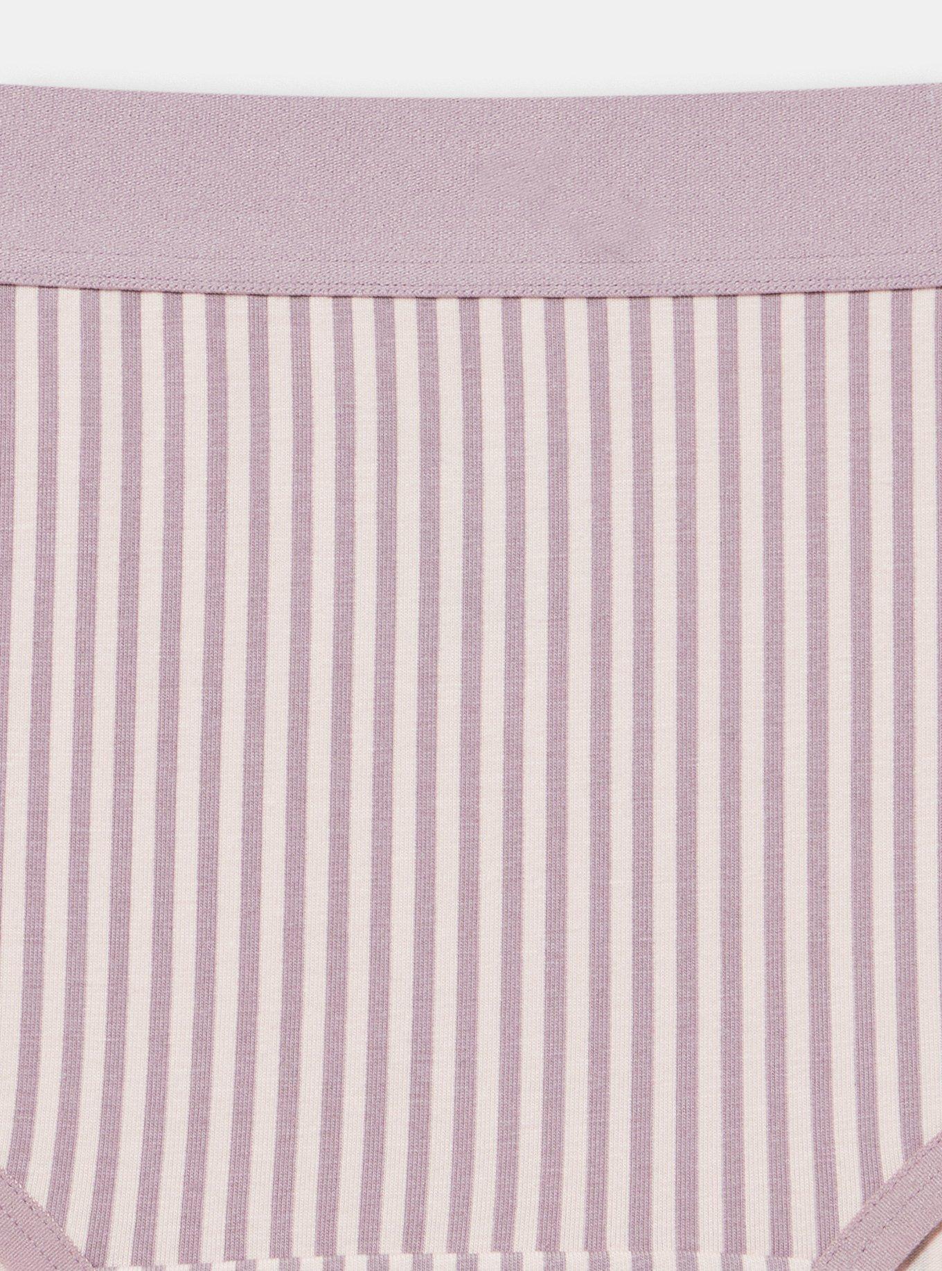 Cotton Mid-Rise Hipster Panty, ANGIE STRIPE LOTUS TOADSTOOL, alternate
