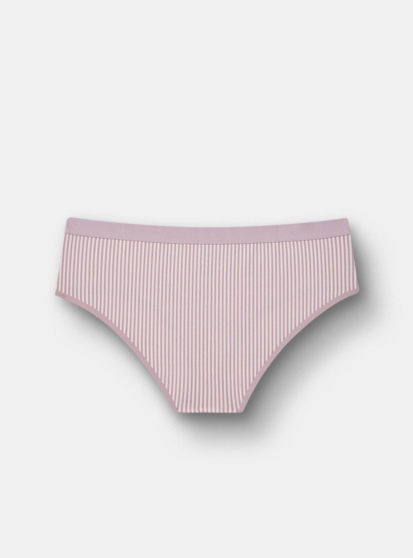 Cotton Mid-Rise Hipster Panty, ANGIE STRIPE LOTUS TOADSTOOL, alternate