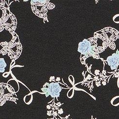 Cotton Mid-Rise Hipster Panty, ROSE BOWS RICH BLACK BLUE, swatch