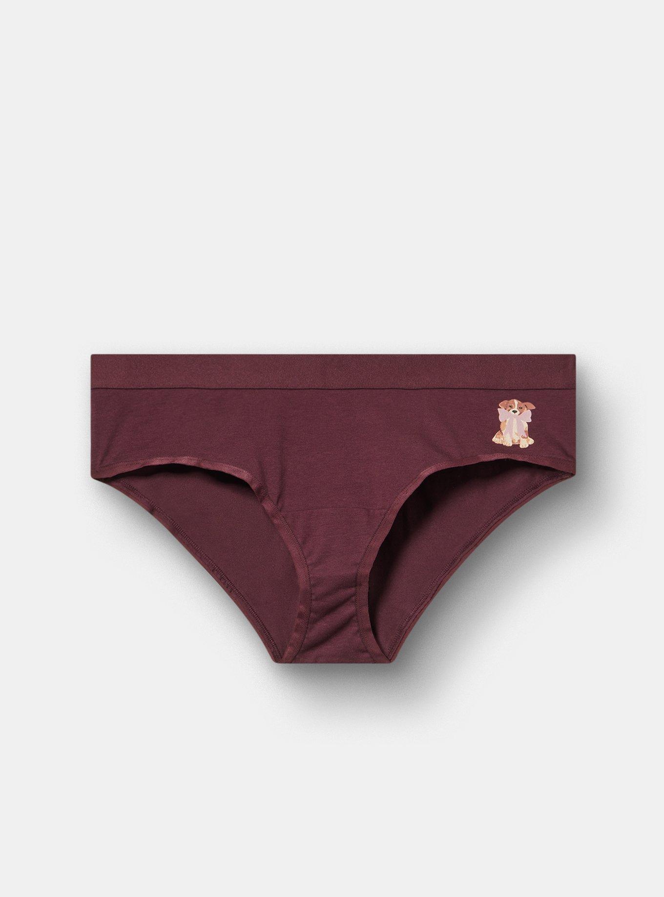 Cotton Mid-Rise Hipster Panty, SWEETHEART PUPPY WINETASTING, hi-res