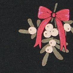 Cotton Mid-Rise Hipster Panty, BOWS N MISTLETOE RICH BLACK, swatch