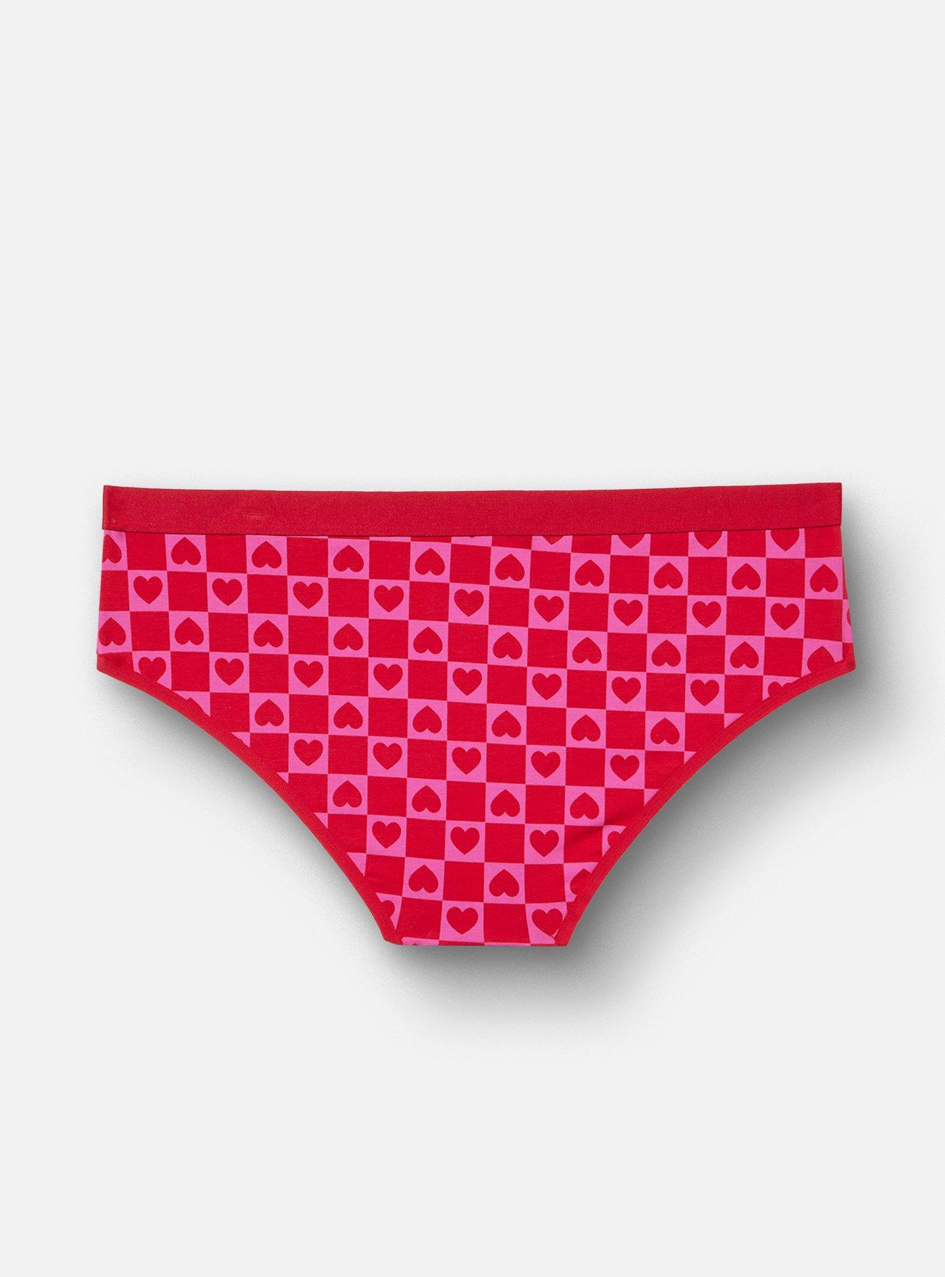 Cotton Mid-Rise Hipster Panty, JOY HEARTS FUCHSIA FEDORA, alternate