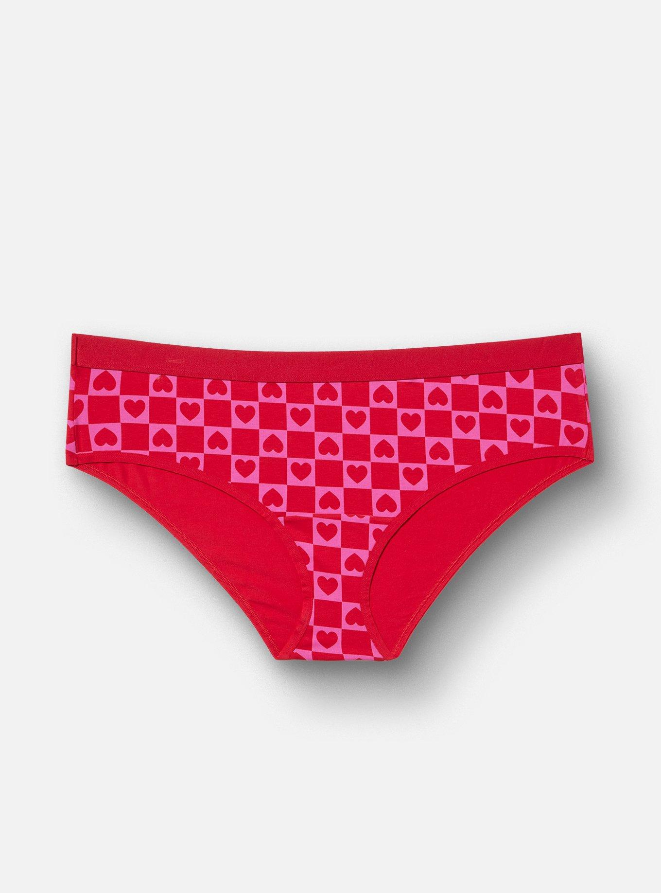 Cotton Mid-Rise Hipster Panty, JOY HEARTS FUCHSIA FEDORA, hi-res