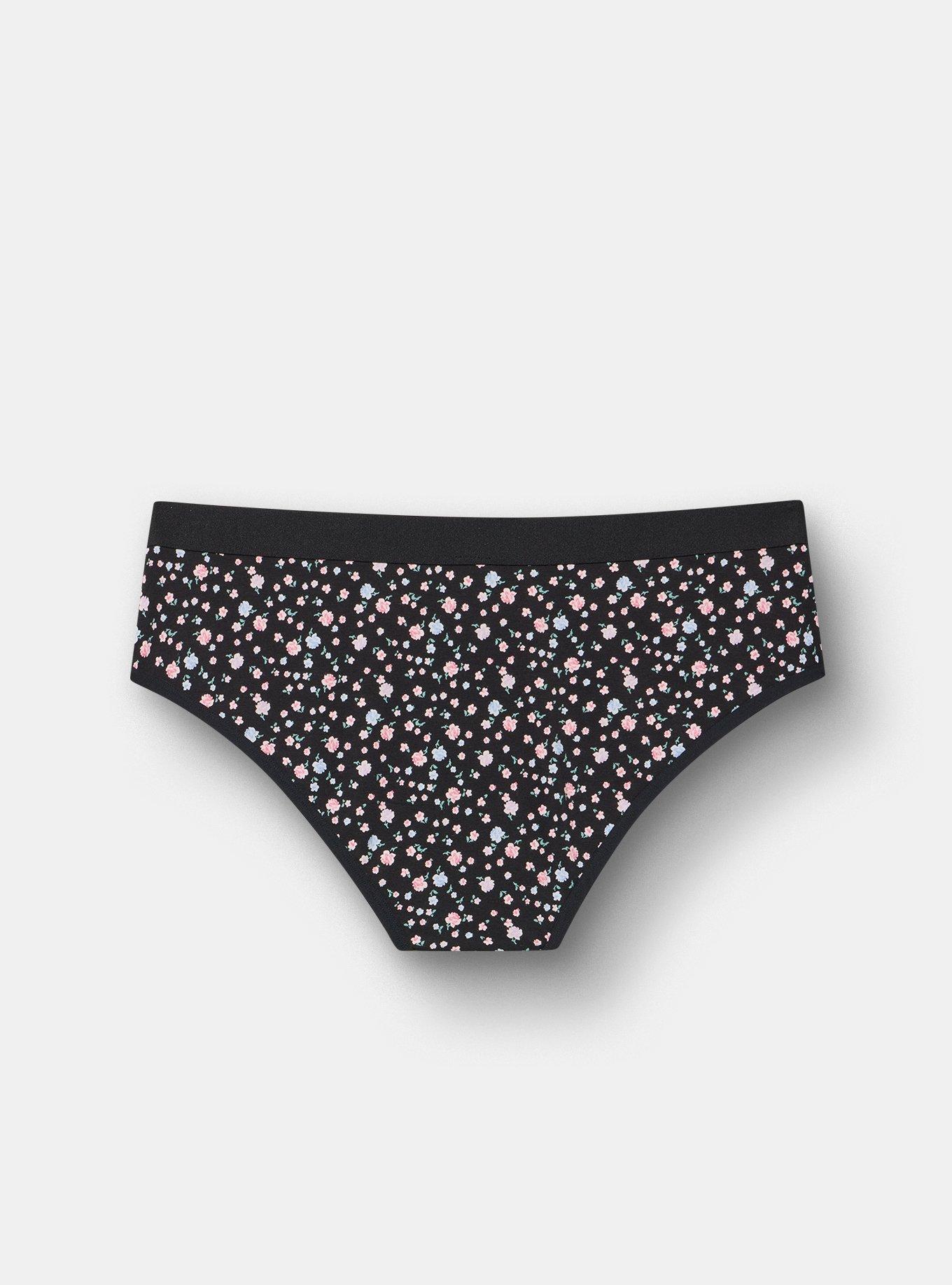 Cotton Mid-Rise Hipster Panty, PETITE ROSES FLORAL BLACK, alternate