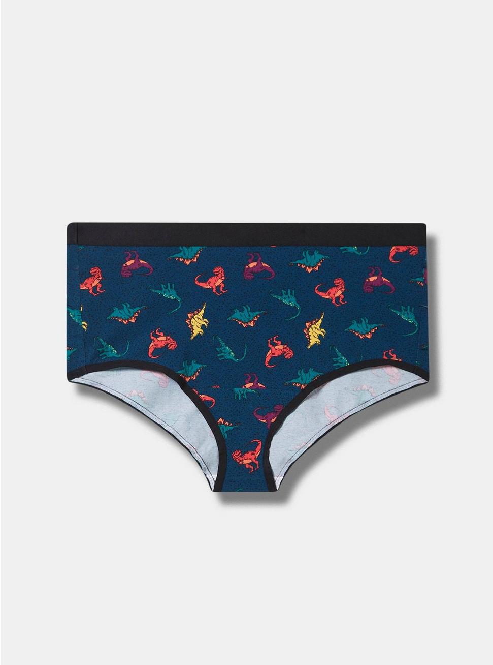 Cotton Mid-Rise Brief Panty, DINO TOSS BLUE, hi-res