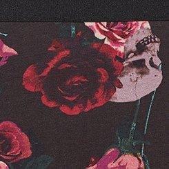 Cotton Mid-Rise Brief Panty, STATEMENT ROSES SKULLS RICH BLACK, swatch