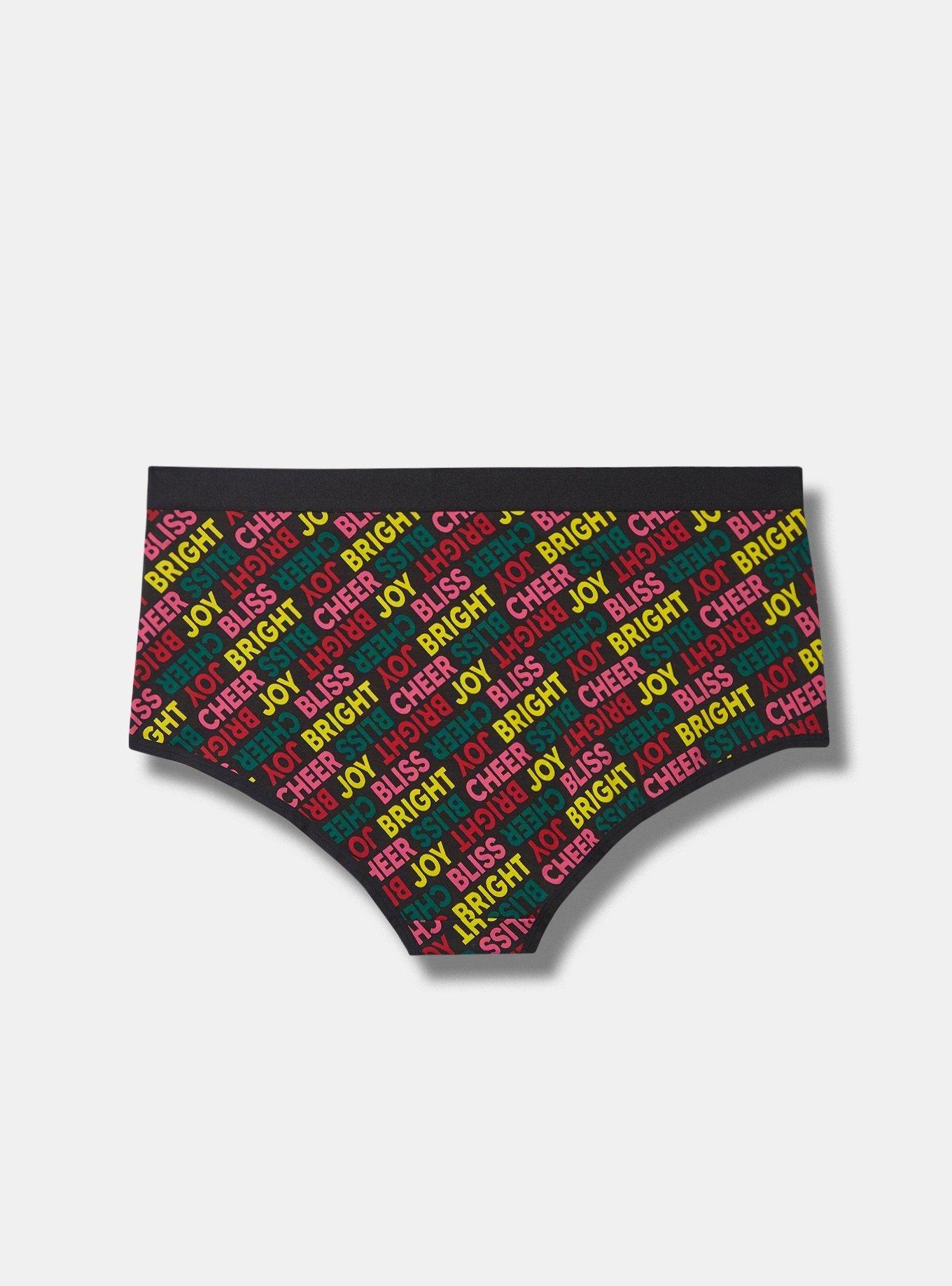 Cotton Mid-Rise Brief Panty, BRIGHT BLISS RICH BLACK, alternate