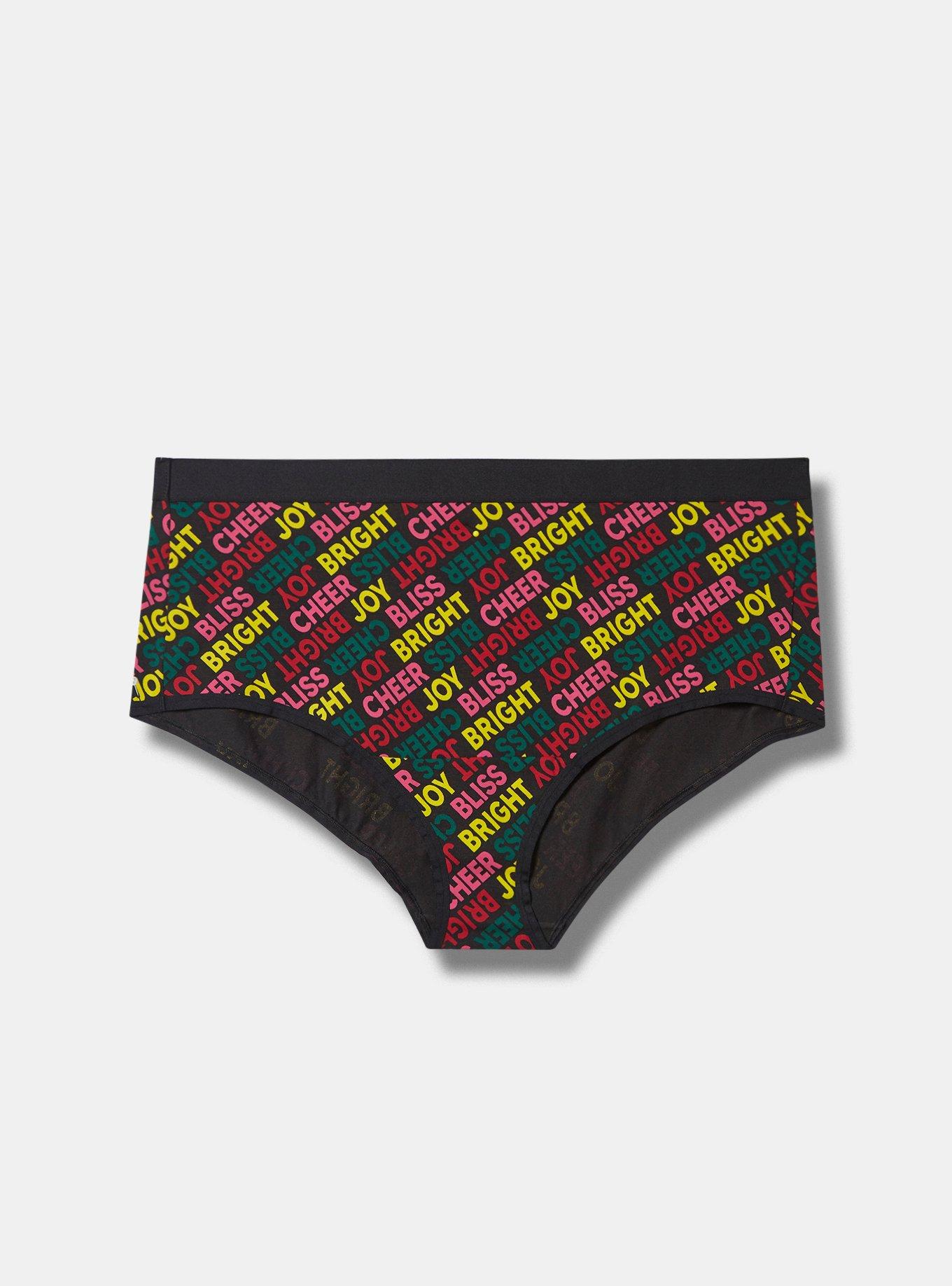 Cotton Mid-Rise Brief Panty, BRIGHT BLISS RICH BLACK, hi-res