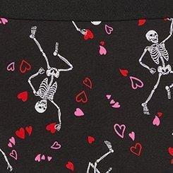 Cotton Mid-Rise Brief Panty, SKELETONS IN LOVE BLACK, swatch