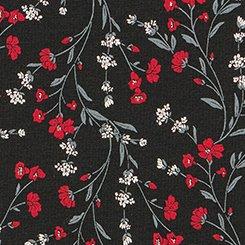 Cotton Mid-Rise Brief Panty, LARA VINE FLORAL RICH BLACK, swatch