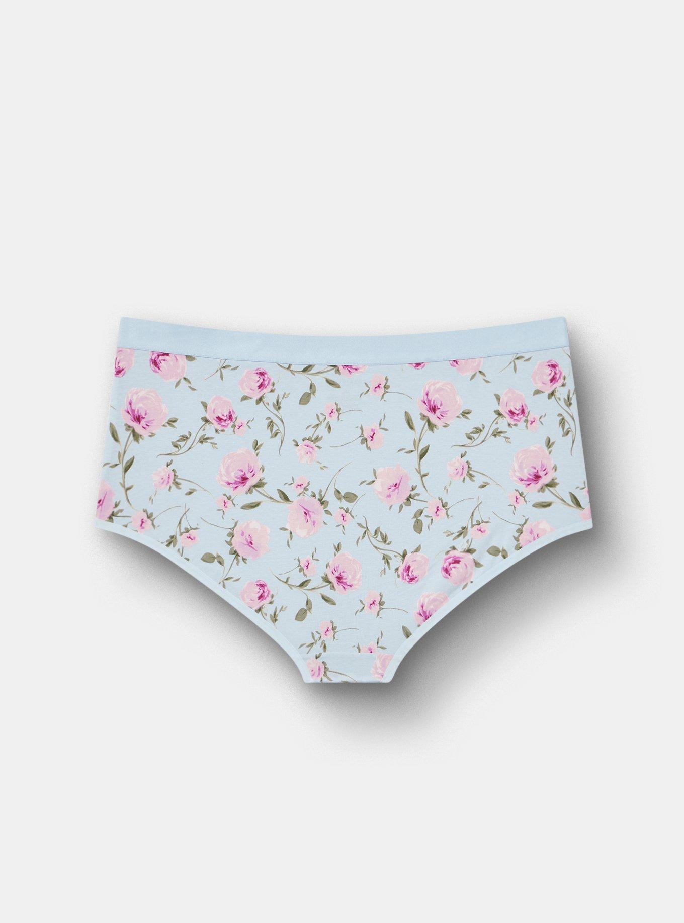 Cotton Mid-Rise Brief Panty, ANTOINETTE FLORAL SKYWAY, alternate