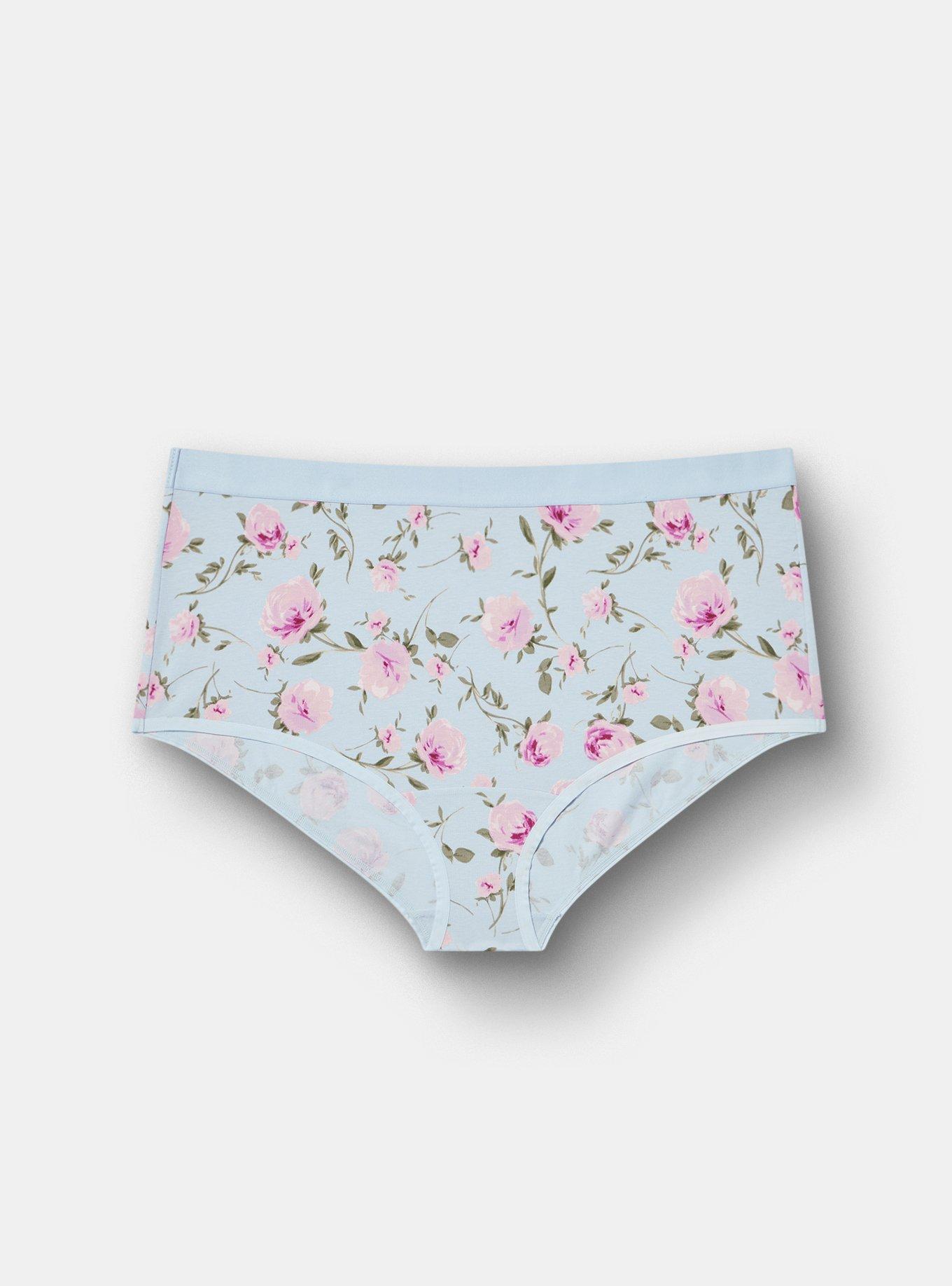 Cotton Mid-Rise Brief Panty, ANTOINETTE FLORAL SKYWAY, hi-res