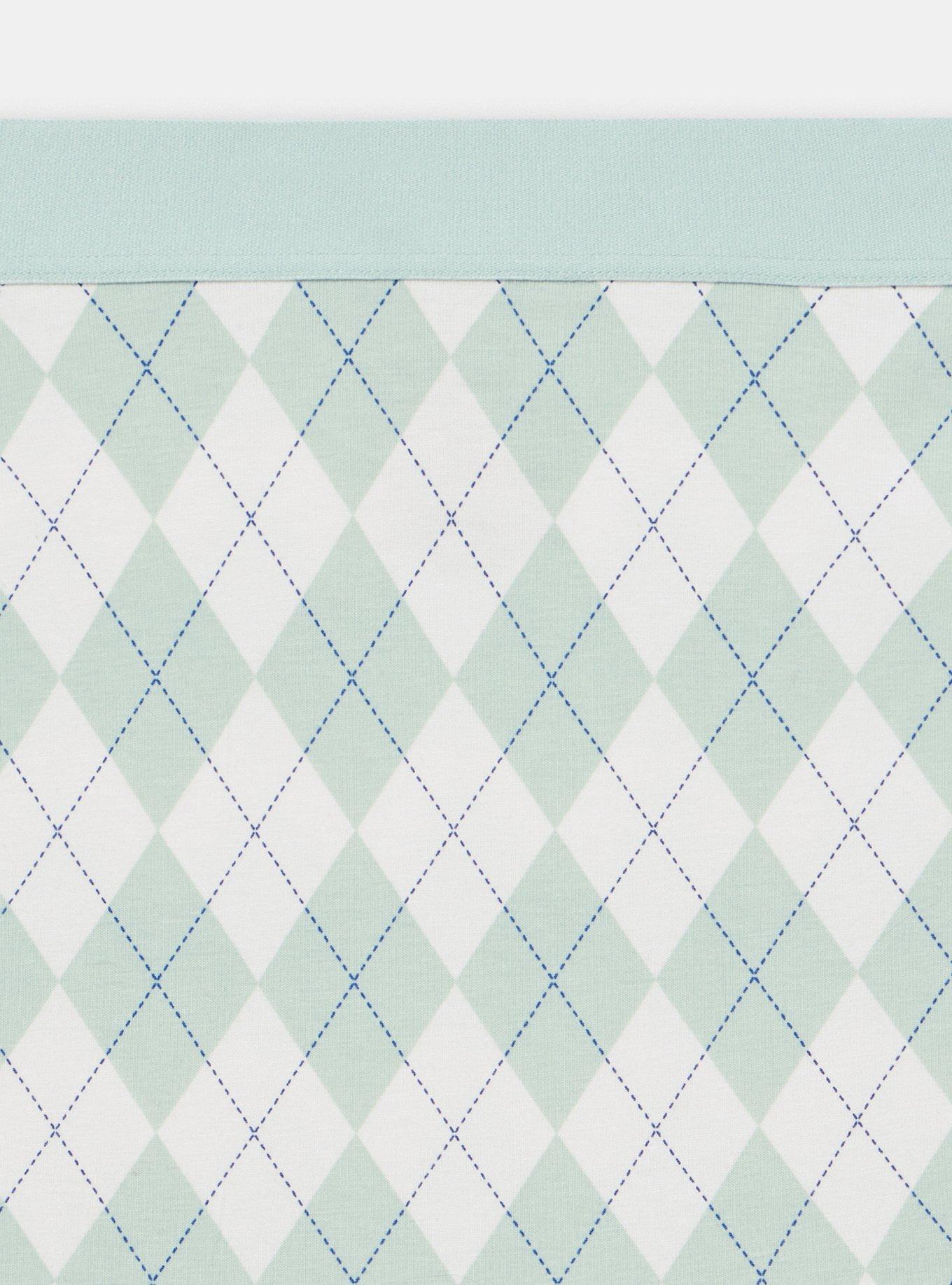 Cotton Mid-Rise Brief Panty, DETENTION ARGYLE HARBOR GREY, alternate