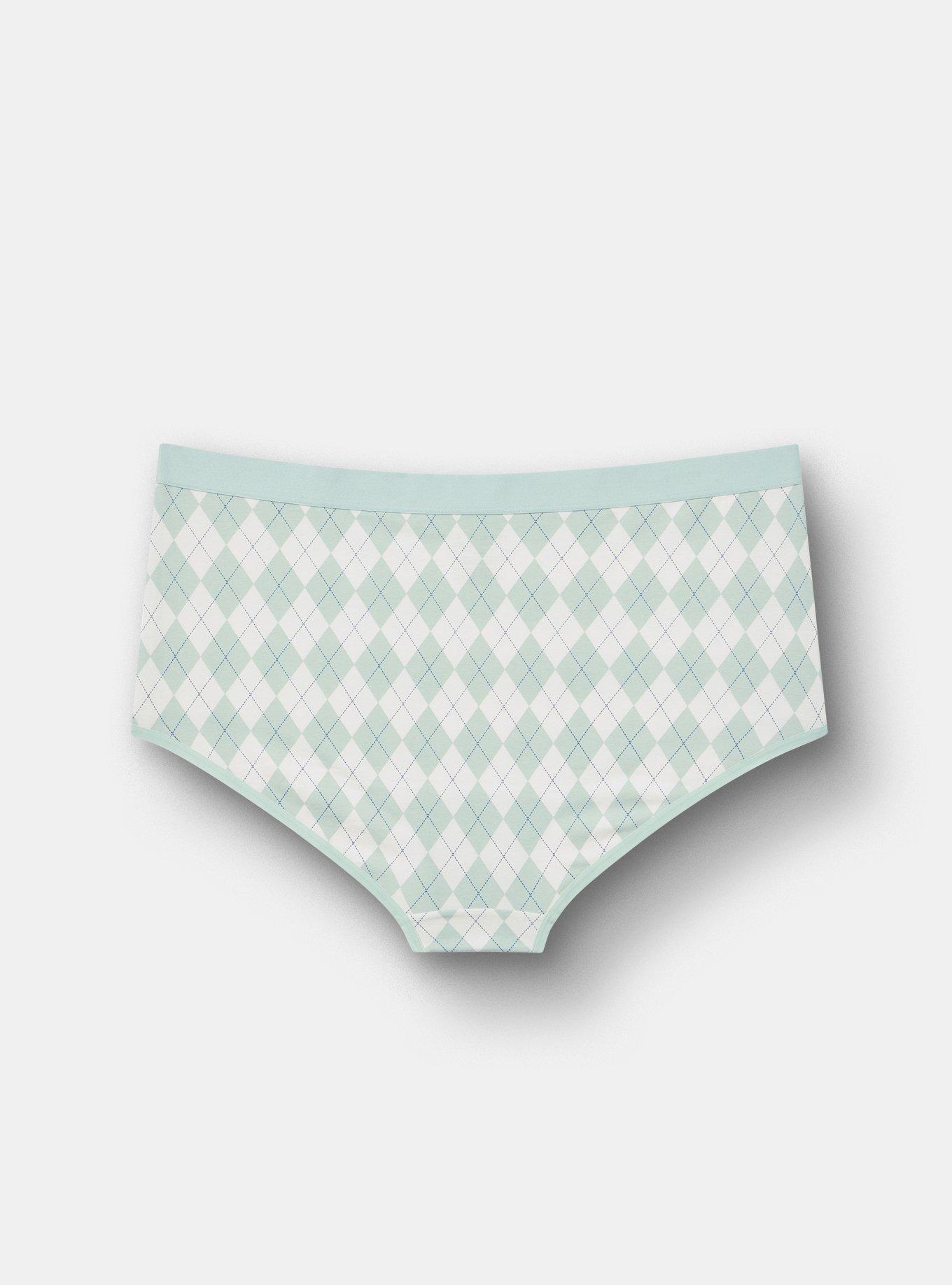 Cotton Mid-Rise Brief Panty, DETENTION ARGYLE HARBOR GREY, alternate