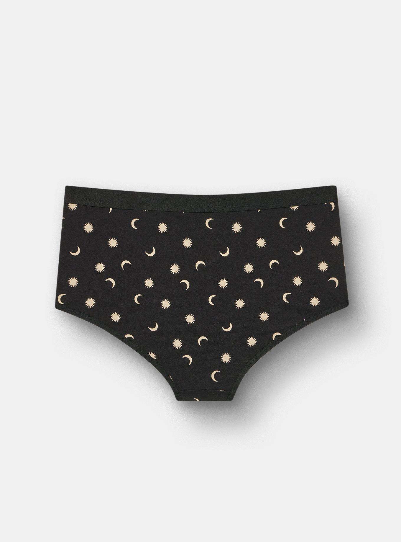 Cotton Mid-Rise Brief Panty, PICKED STARS BLACK, alternate