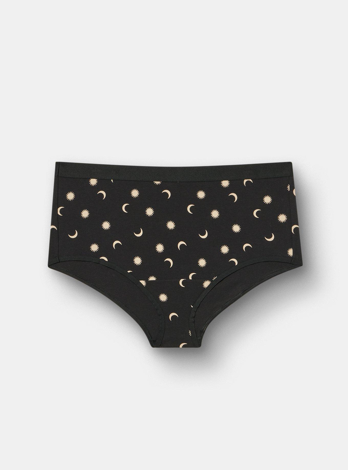 Cotton Mid-Rise Brief Panty, PICKED STARS BLACK, hi-res