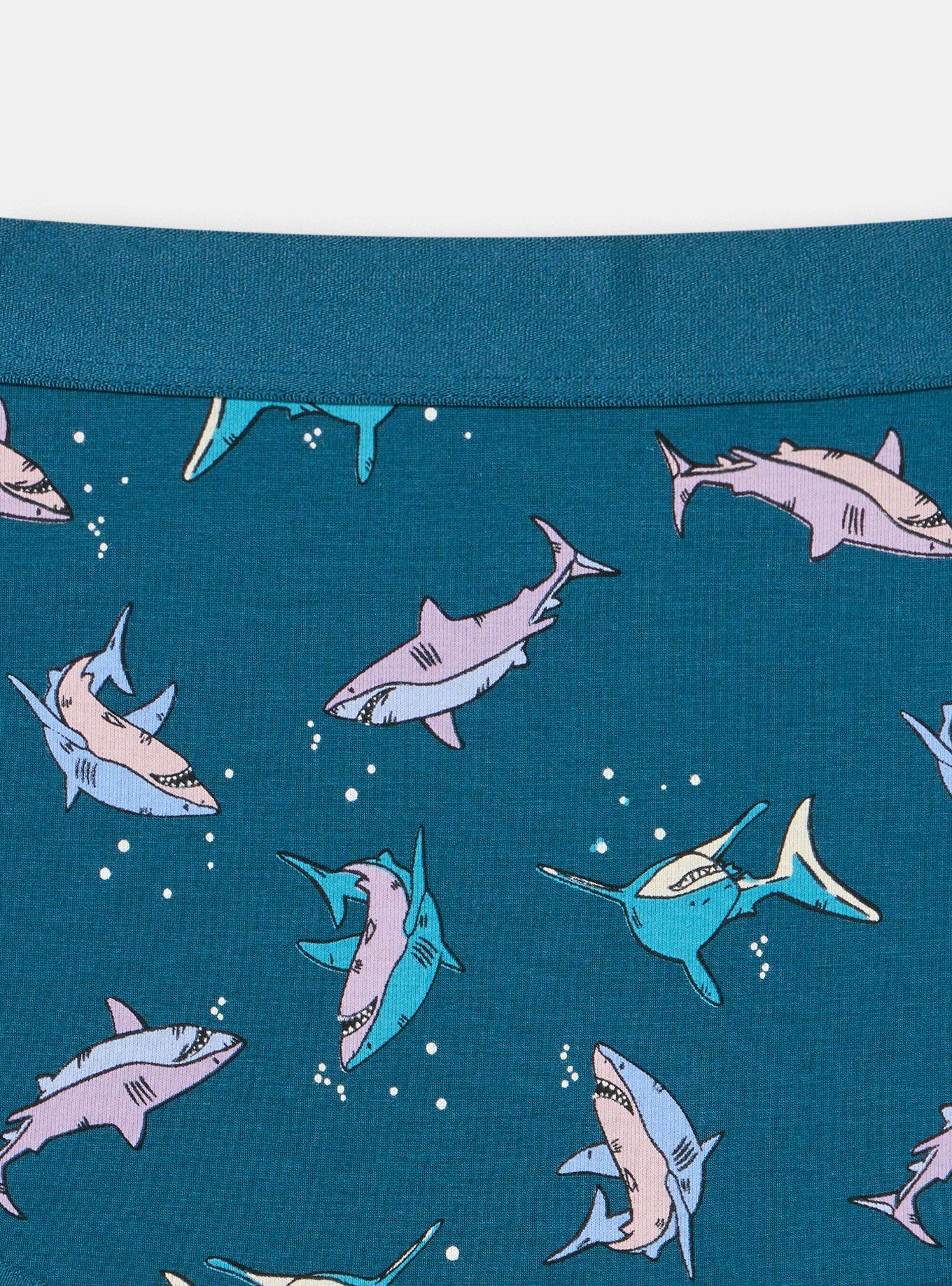 Cotton Mid-Rise Brief Panty, BOLD SHARKS TEAL, alternate