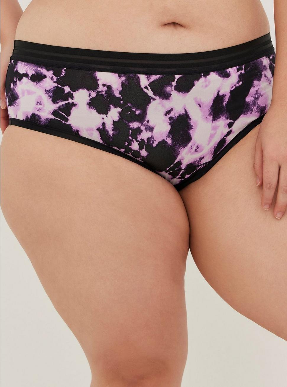 Second Skin Mid-Rise Hipster Panty, BLEACHED TIE DYE PURPLE, alternate