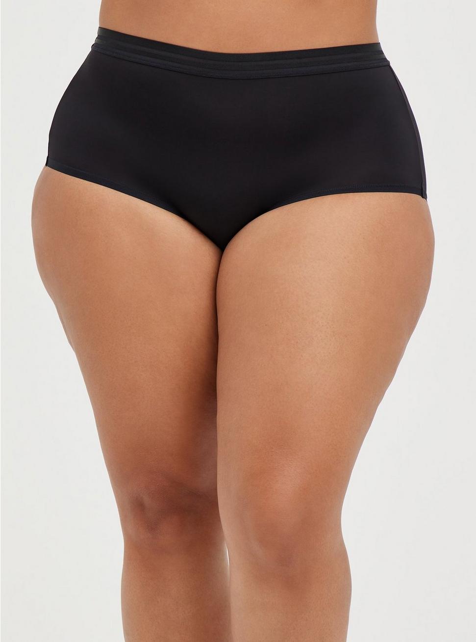 Second Skin Mid-Rise Brief Panty, RICH BLACK, hi-res
