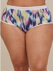 Second Skin Mid-Rise Brief Panty, WATERFALL IKAT WHITE, alternate