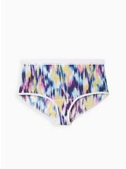Second Skin Mid-Rise Brief Panty, WATERFALL IKAT WHITE, hi-res