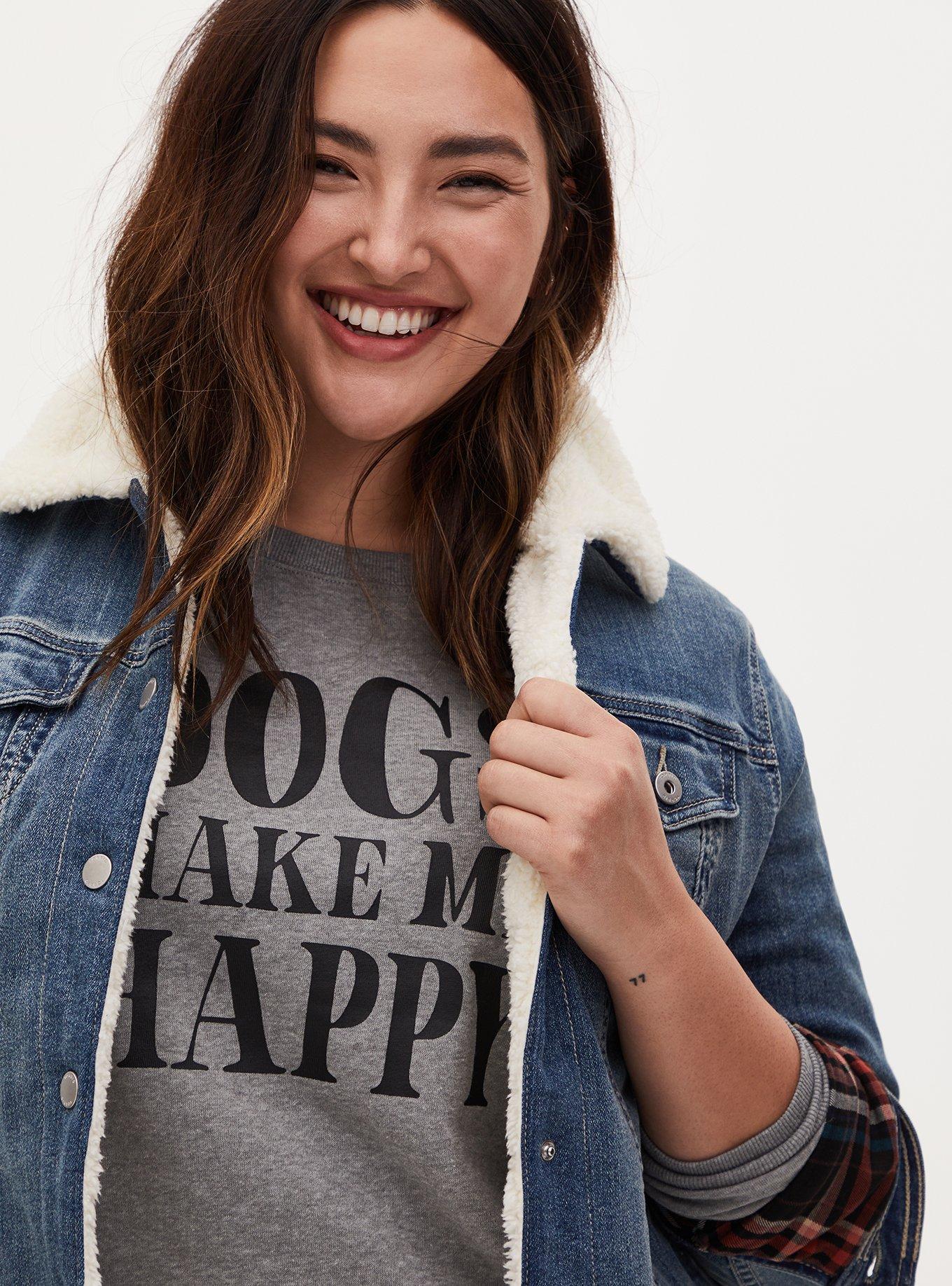 Denim Faux Fur Trim Trucker Jacket - Medium Wash, MEDIUM WASH, alternate