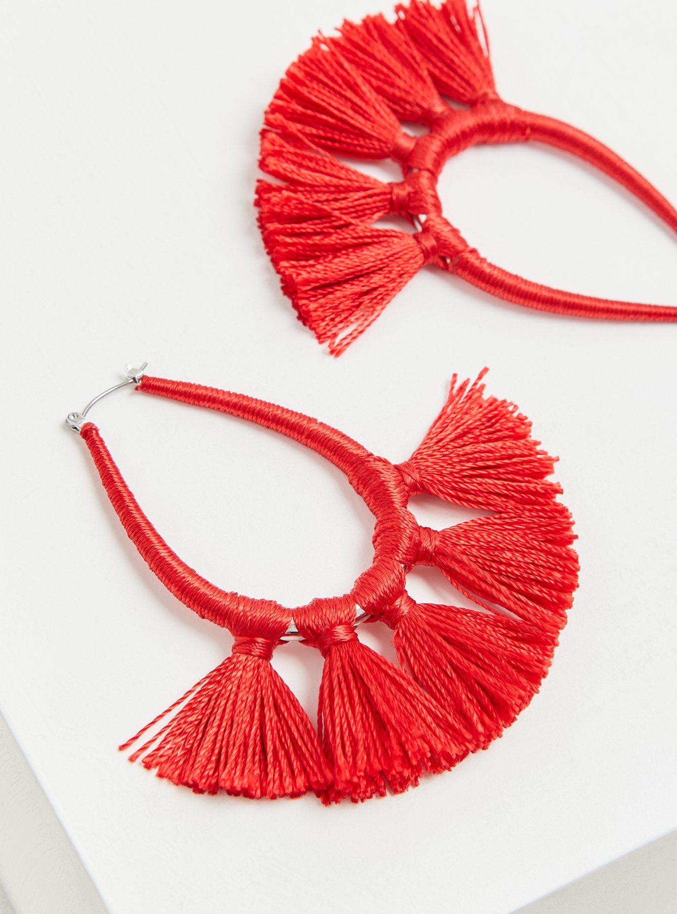 Plus Size - Red Wrap Tassel Teardrop Earrings - Torrid