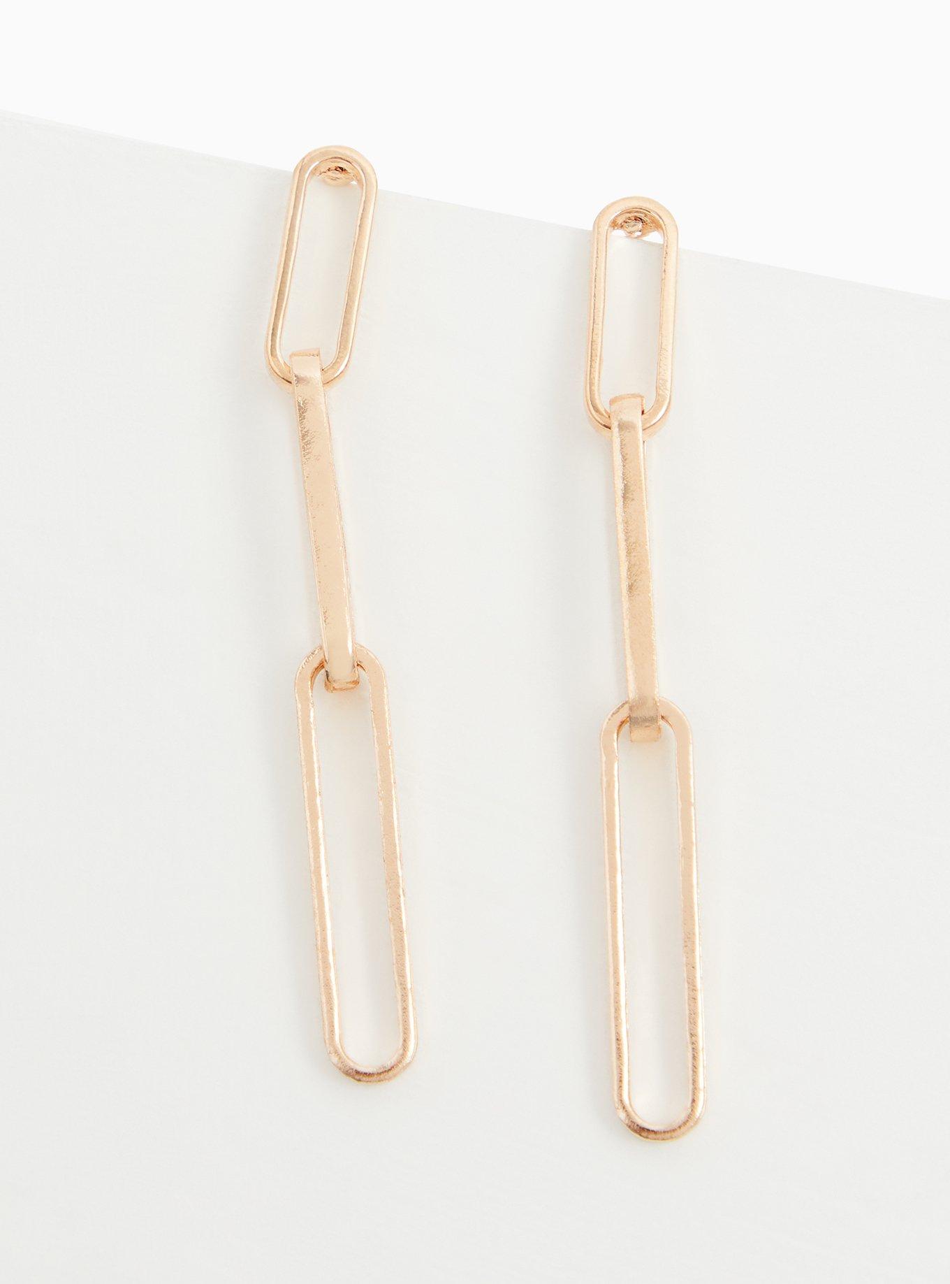 Plus Size GoldTone ChainLink Drop Earrings Torrid