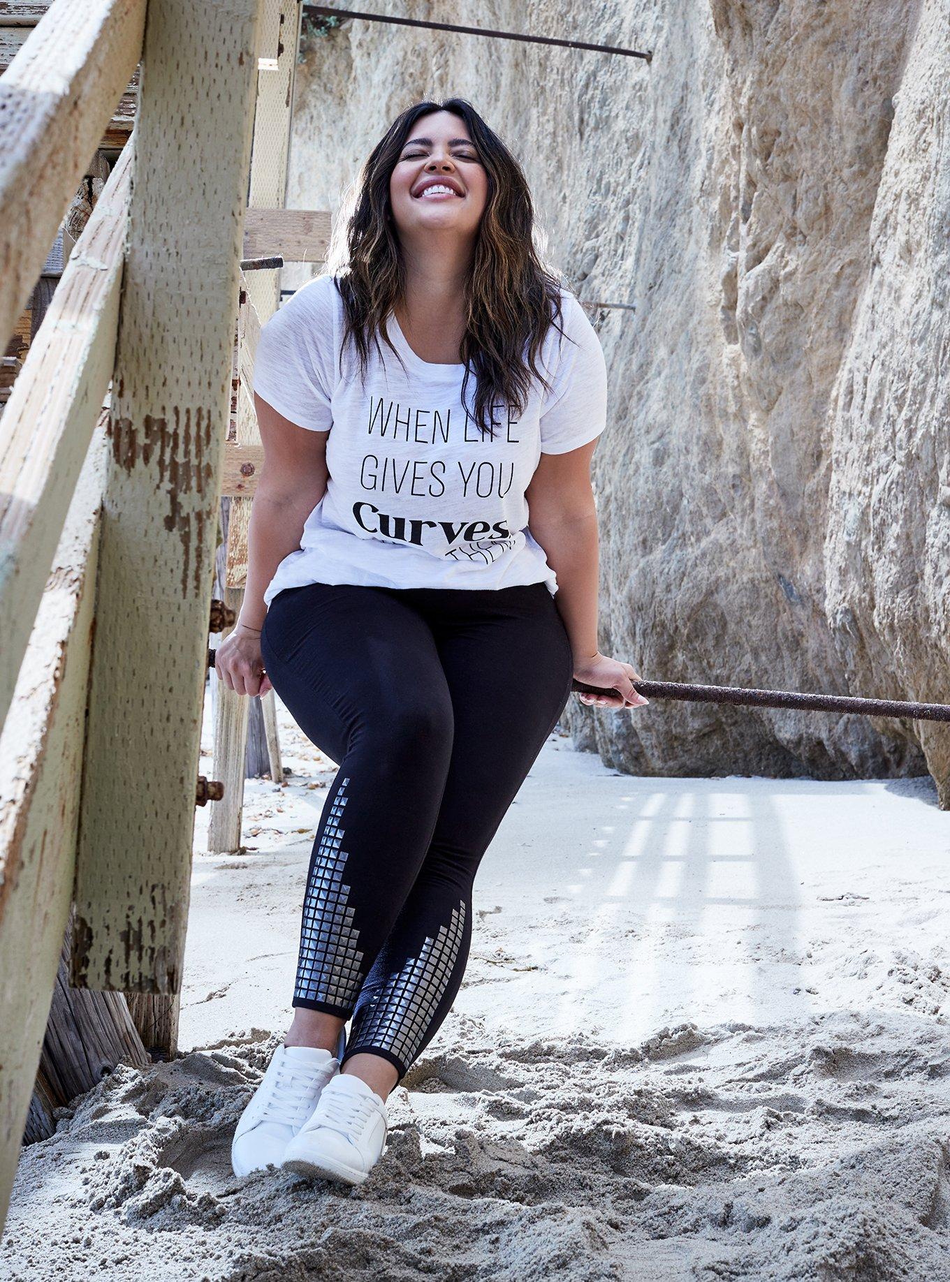 When Life Gives You Curves Slim Fit Crew Tee - Slub White, , hi-res