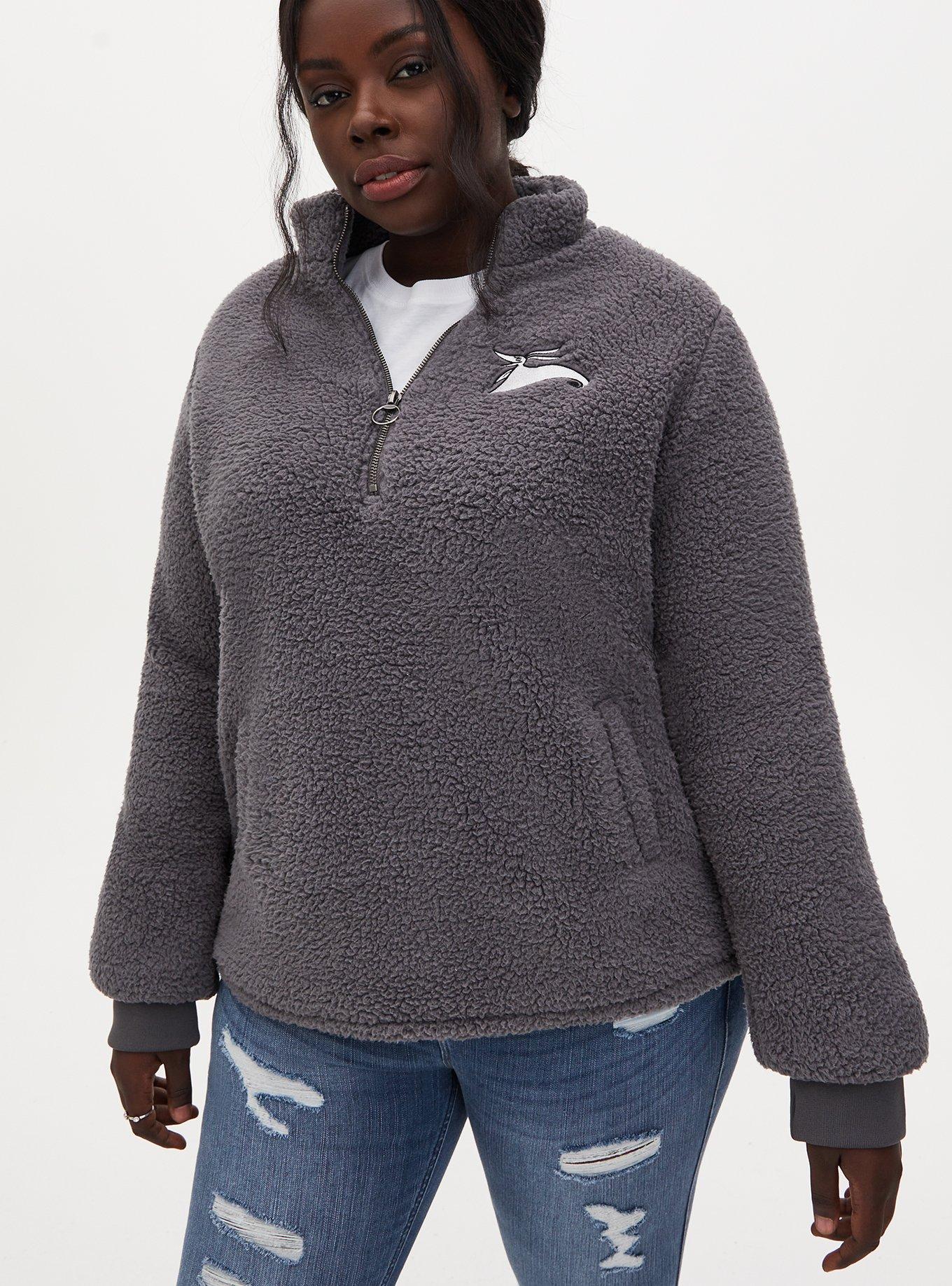 Grey sherpa half zip sale