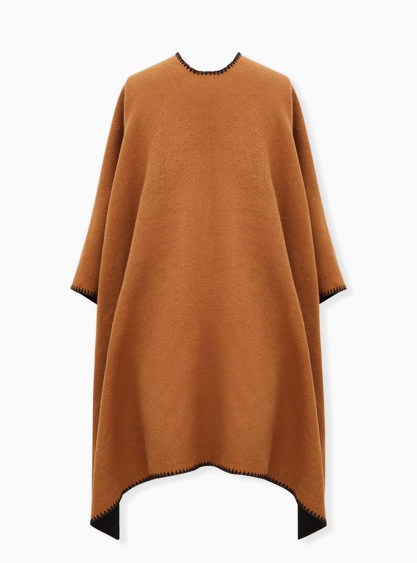 Plus Size - Black & Cognac Reversible Belted Ruana - Torrid