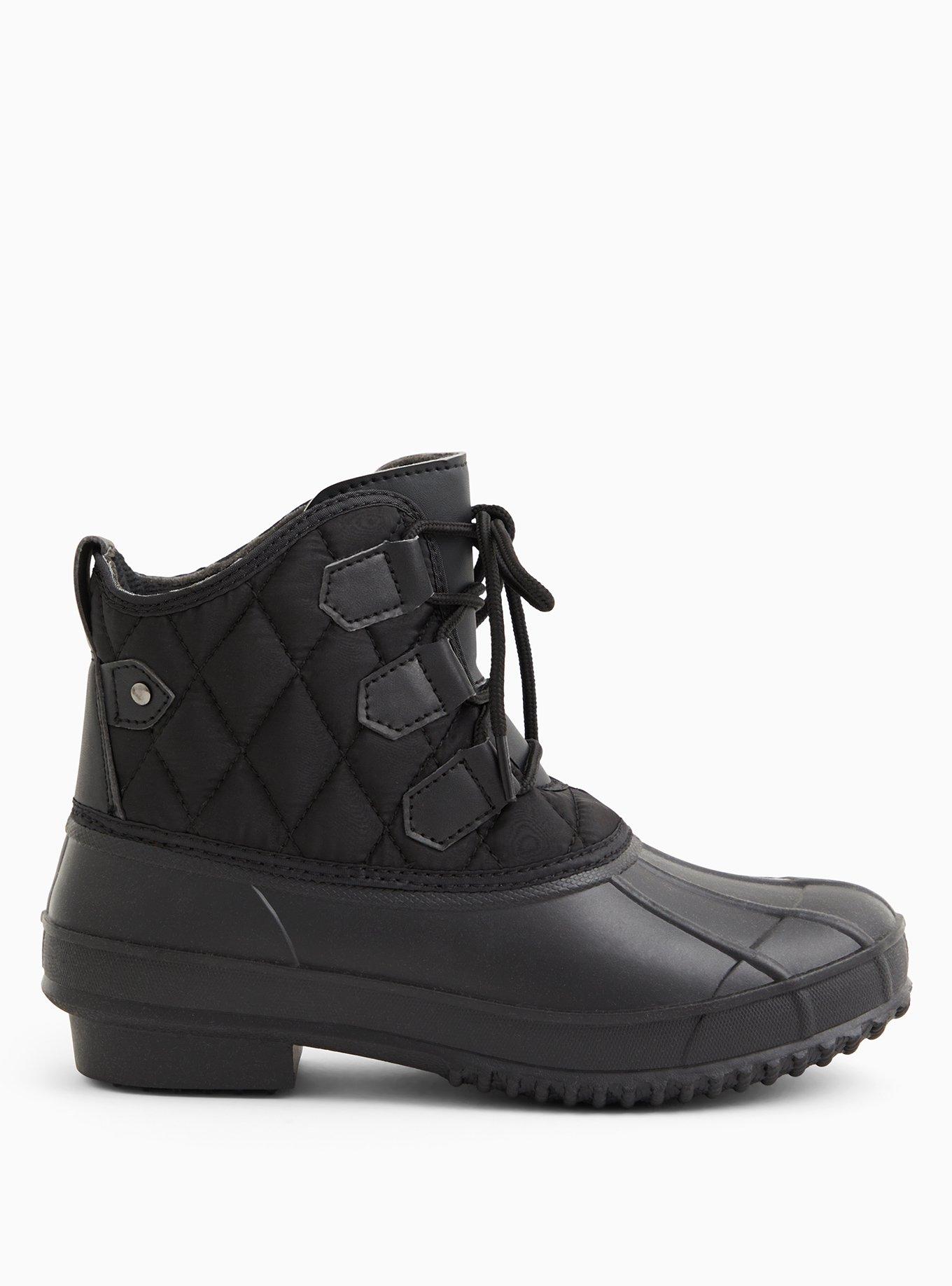 Plus Size Black Quilted Nylon Duck Boot WW Torrid