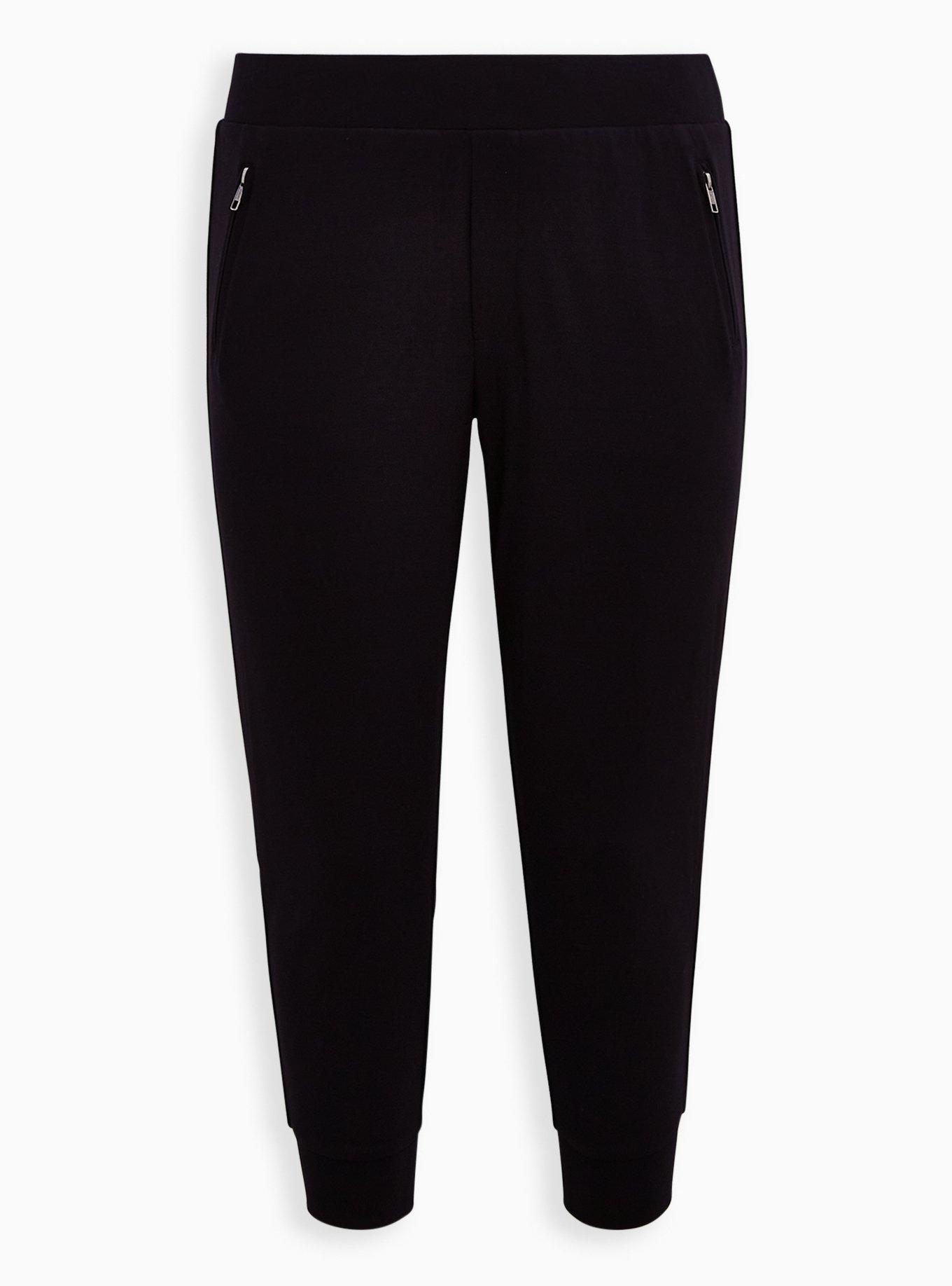 Plus Size - Relaxed Fit Jogger Lightweight Ponte Mid-Rise Pant