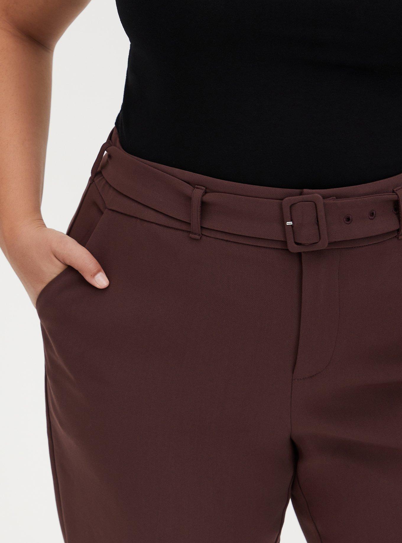 Rust Brown Belted Trouser, DEEP MAHOGANY, alternate