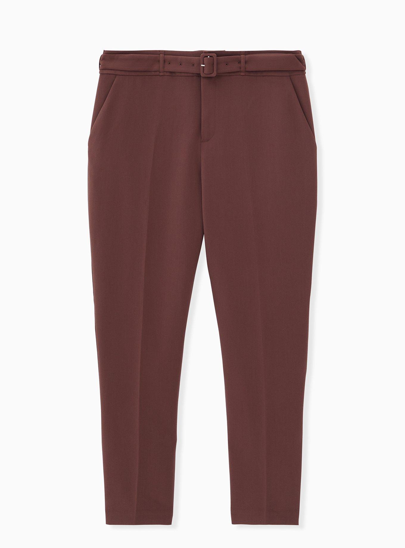 Rust Brown Belted Trouser, DEEP MAHOGANY, hi-res